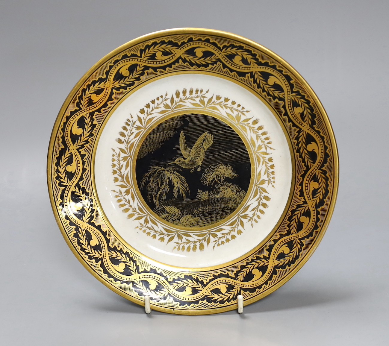 A rare Derby plate from the Pares service, c.1810, 21.5cm diameter